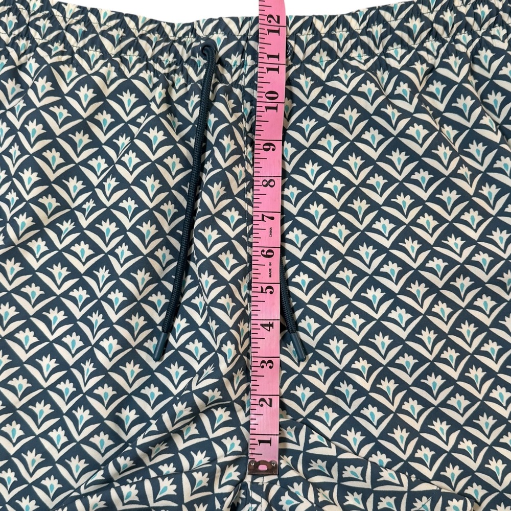 Caribbean Joe Mens Swim Shorts XL Teal Floral Quick Dry UPF 50 5 Inch Inseam - Picture 5 of 9